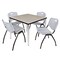 Regency Kahlo Square Table & Chair Sets, 36 W, 36 L, 29 H, Wood, Metal, Plastic Top, Maple TPL3636PLCM47GY - alternate 1